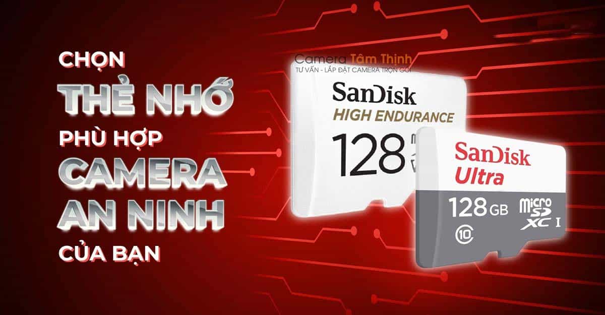 Thẻ nhớ MicroSD cho camera an ninh – Ghi chú: Loại thẻ nhớ phổ biến nhất dùng cho camera giám sát.