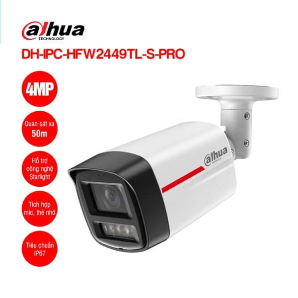camera-ip-4mp-dahua-dh-ipc-hfw24 Camera IP 4MP WizColor Dahua DH-IPC-HFW2449TL-S-PRO