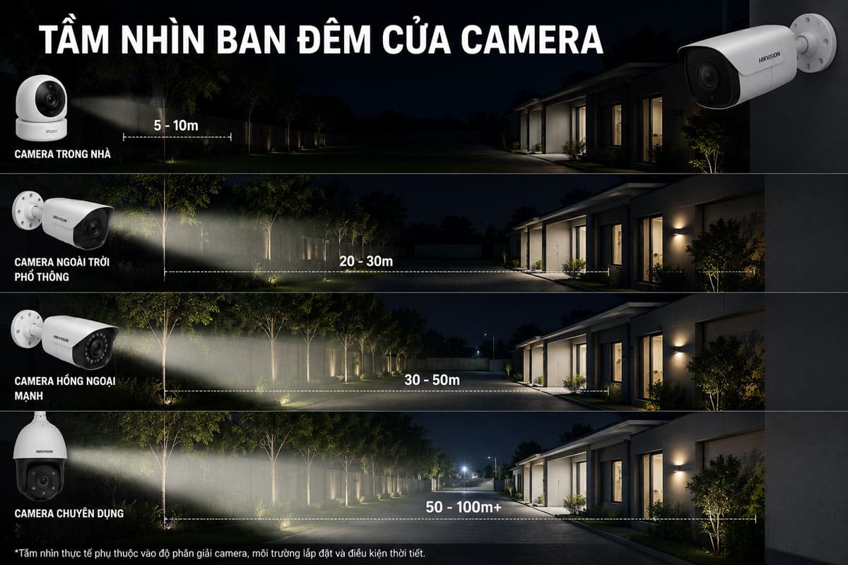 Camera Ban Đêm Nhìn Xa Bao Nhiêu Mét?
