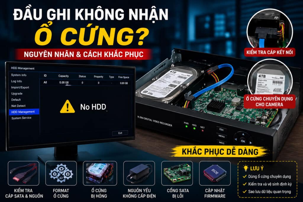 Đầu ghi DVR lỗi ổ cứng