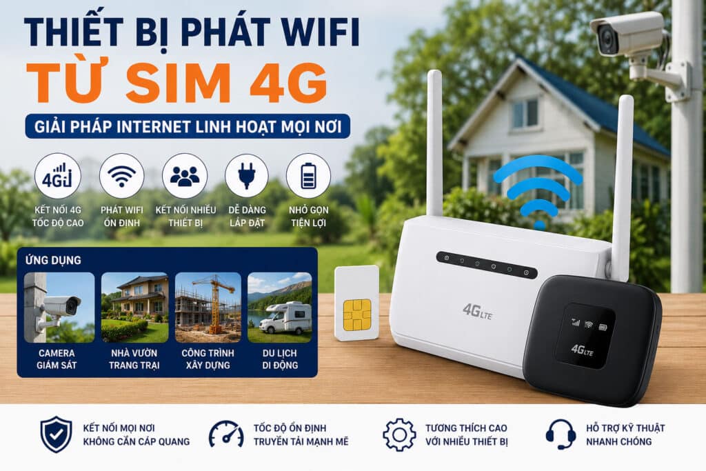 Thiết bị phát Wifi từ sim 4G
