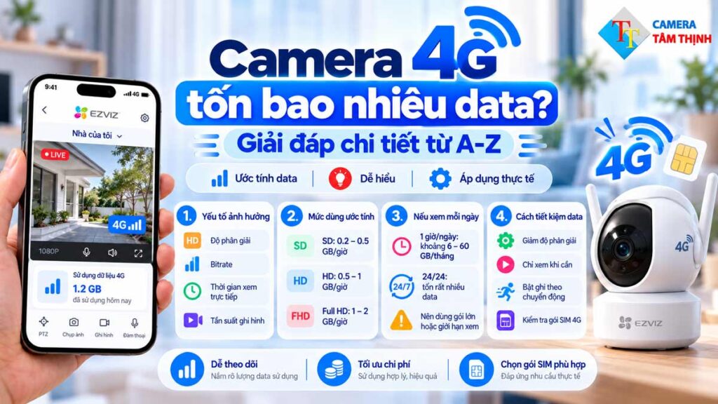 camera sử dụng 4g tốn bao nhiêu dung lượng một ngày