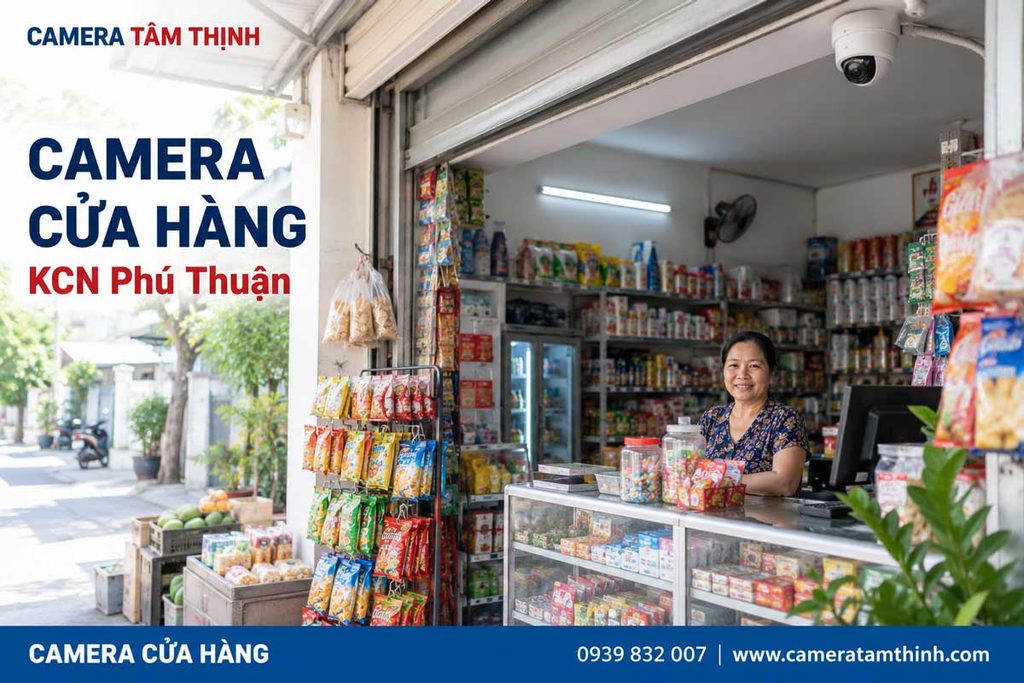 Camera quan sát quầy bán hàng tại tiệm tạp hóa