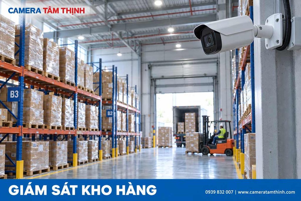 Camera giám sát lối đi và hàng hóa trong kho