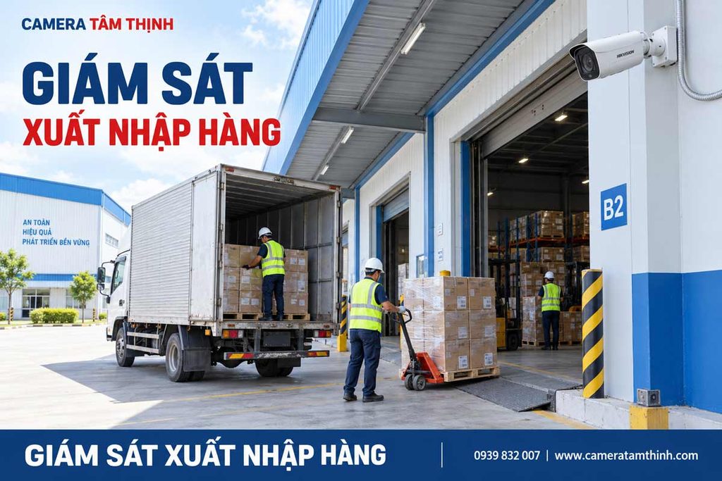 Camera theo dõi hoạt động bốc dỡ tại cửa kho