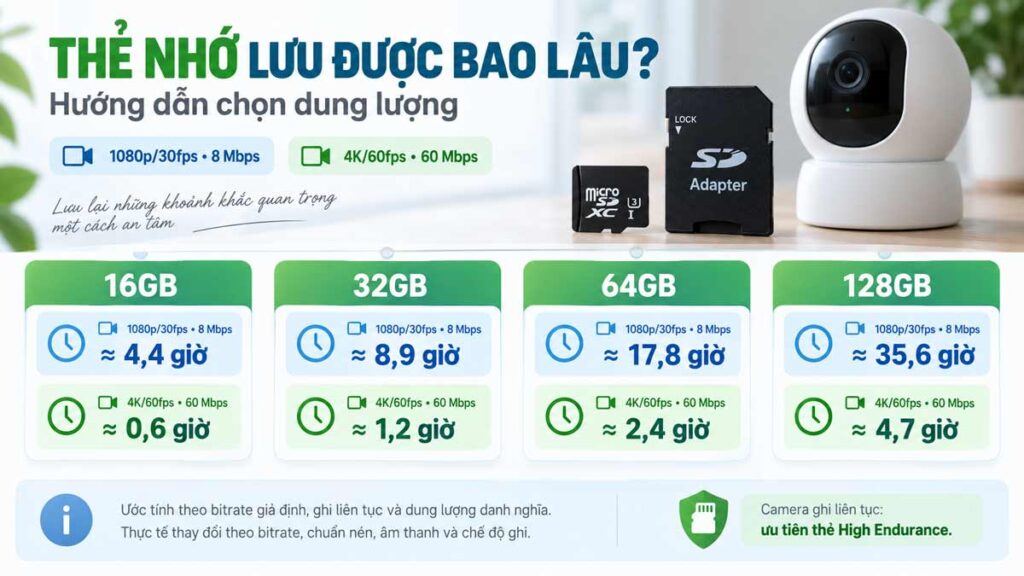 thẻ nhớ camera luu trữ được bao lâu