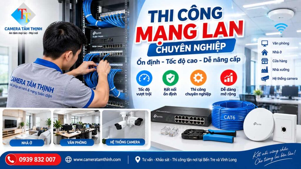 Thi công mạng LAN chuyên nghiệp cho văn phòng